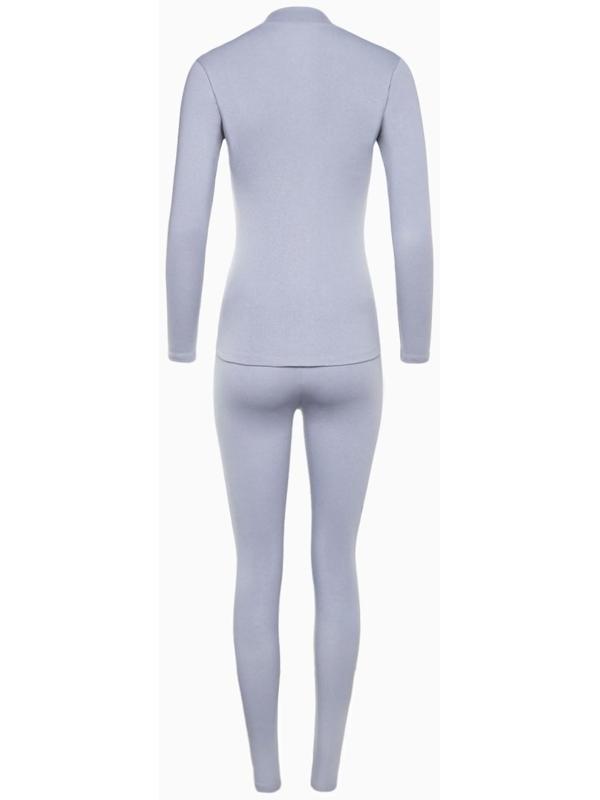 Термобельё женское (джемпер, леггинсы) принт волк, цвет светло-серый, размер 44