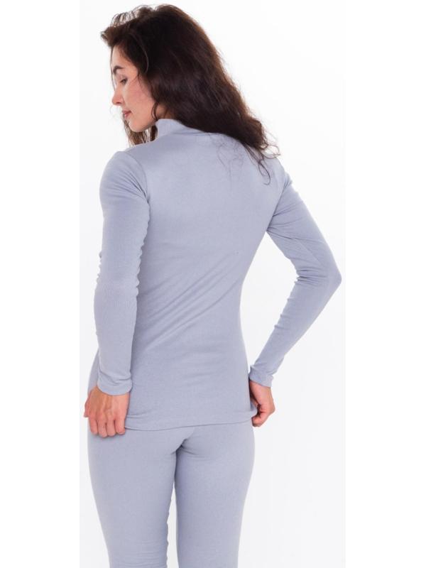 Термобельё женское (джемпер, леггинсы) принт волк, цвет светло-серый, размер 44