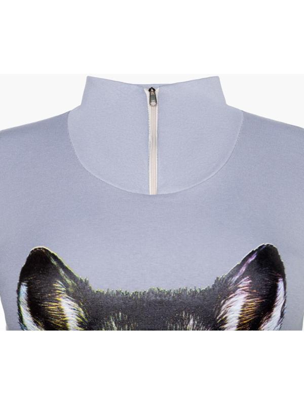 Термобельё женское (джемпер, леггинсы) принт волк, цвет светло-серый, размер 50