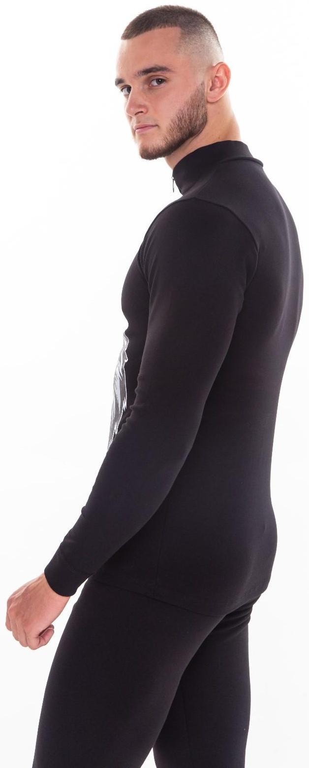 Термобельё мужское НАЧЁС (фуфайка, кальсоны) принт волк, цвет чёрный, размер 50