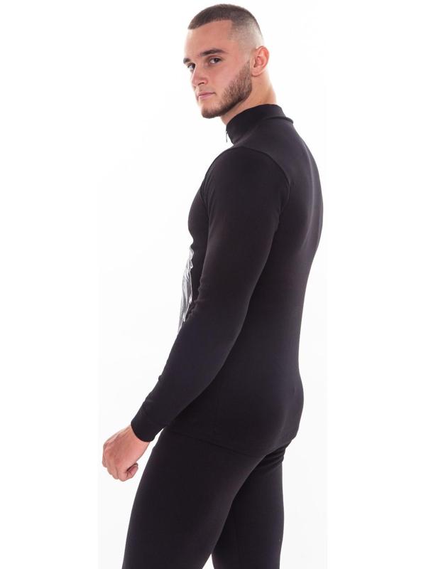 Термобельё мужское НАЧЁС (фуфайка, кальсоны) принт волк, цвет чёрный, размер 52