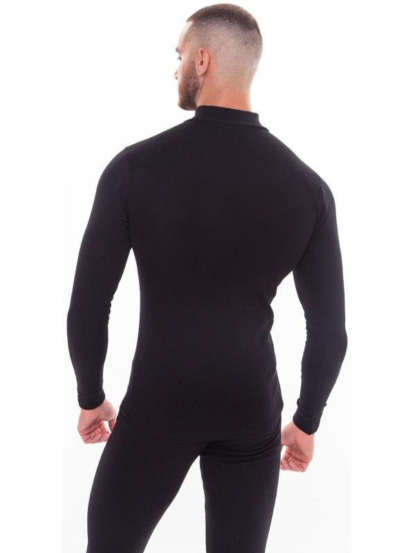 Термобельё мужское НАЧЁС (фуфайка, кальсоны) принт волк, цвет чёрный, размер 52