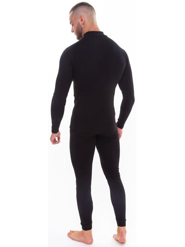 Термобельё мужское НАЧЁС (фуфайка, кальсоны) принт волк, цвет чёрный, размер 56