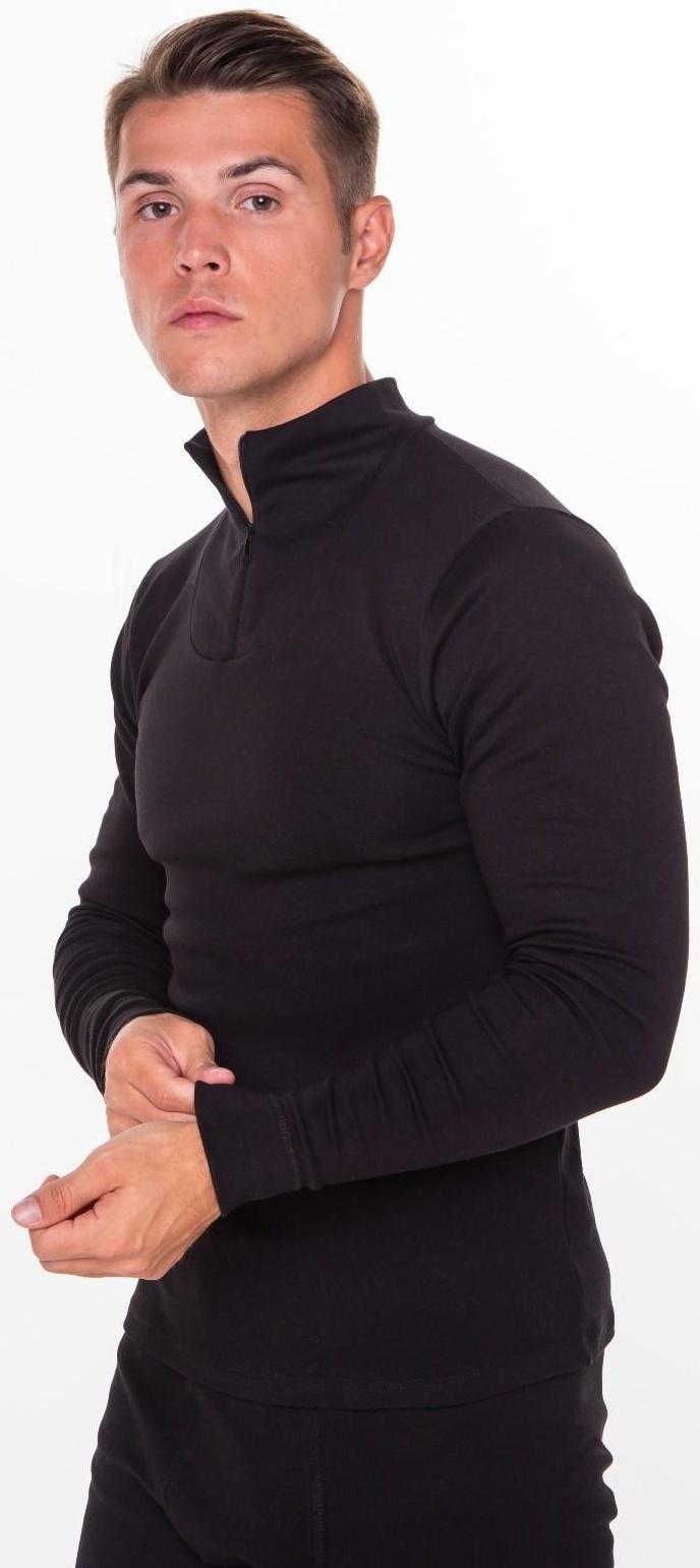 Термобельё мужское (джемпер, кальсоны), цвет чёрный, размер 46