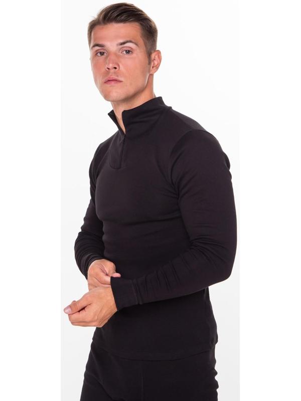 Термобельё мужское (джемпер, кальсоны), цвет чёрный, размер 46