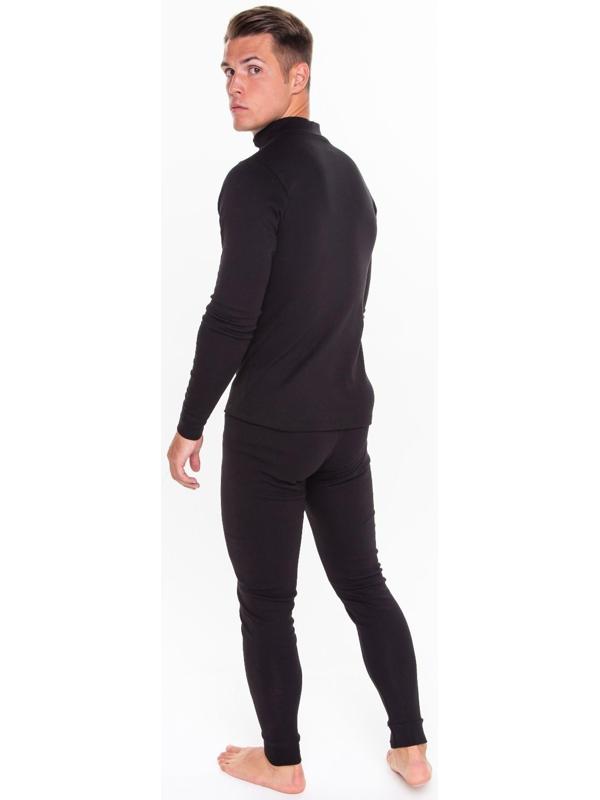 Термобельё мужское (джемпер, кальсоны), цвет чёрный, размер 46