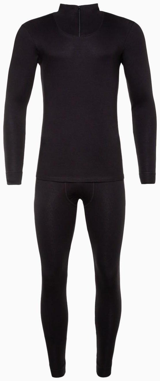 Термобельё мужское (джемпер, кальсоны), цвет чёрный, размер 54