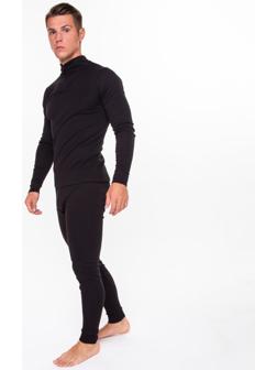 Термобельё мужское (джемпер, кальсоны), цвет чёрный, размер 54