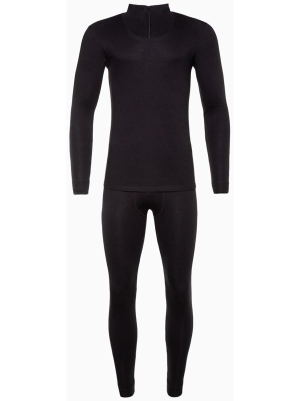 Термобельё мужское (джемпер, кальсоны), цвет чёрный, размер 54