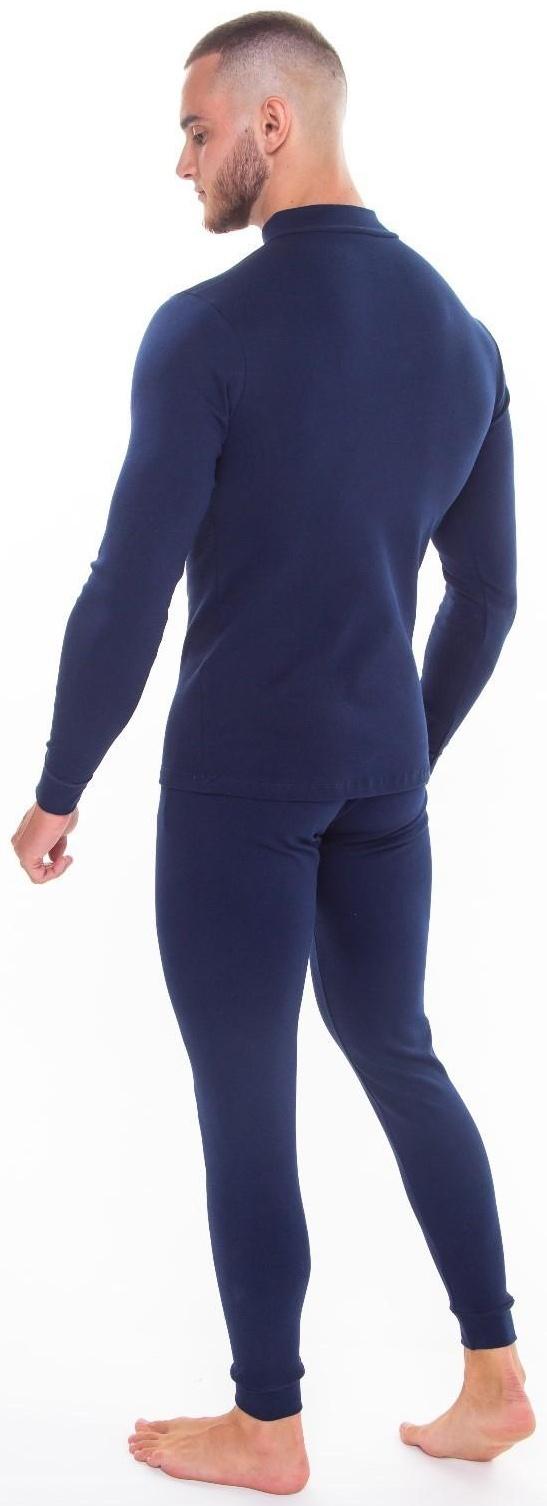 Термобельё мужское НАЧЁС (фуфайка, кальсоны) принт волк, цвет тёмно-синий, размер 56
