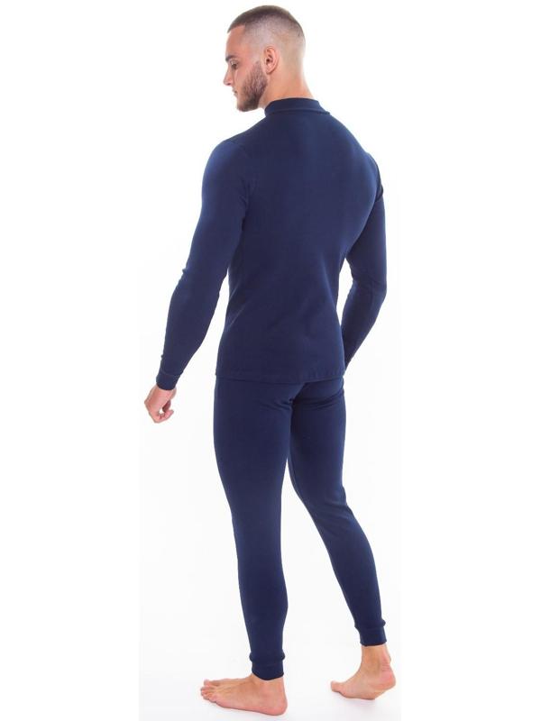 Термобельё мужское НАЧЁС (фуфайка, кальсоны) принт волк, цвет тёмно-синий, размер 56