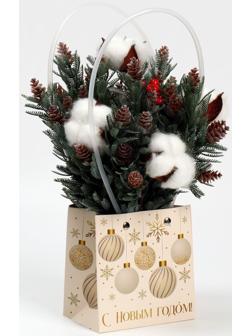 Пакет влагостойкий для цветов «New Year», 11,5 х 12 х 8 см