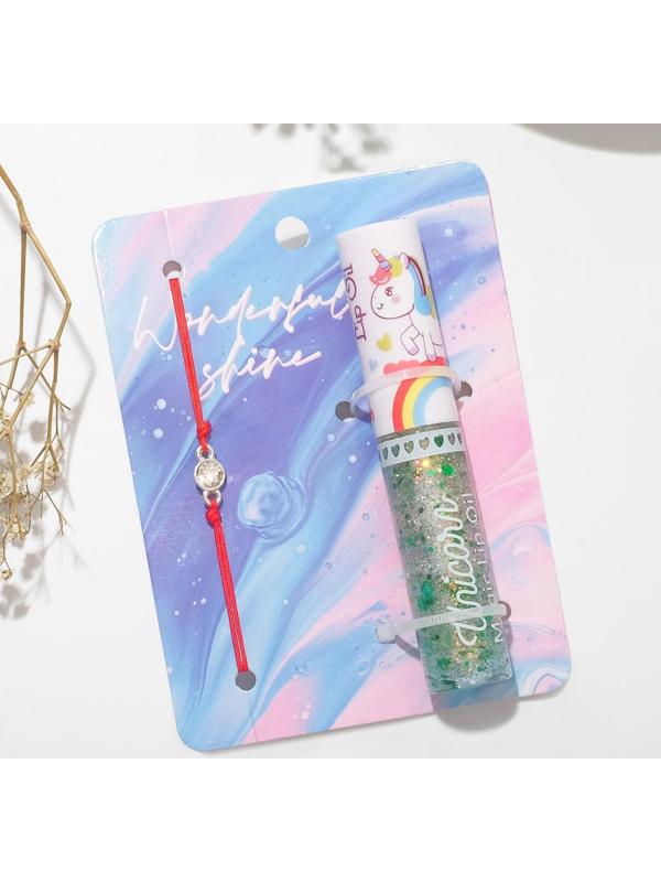 Набор 2 предмета: браслет, блеск для губ 