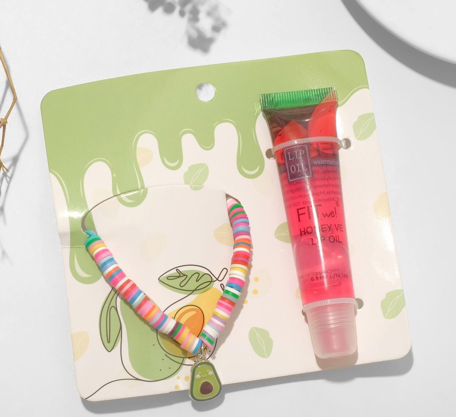 Набор 2 предмета: браслет, блеск для губ 