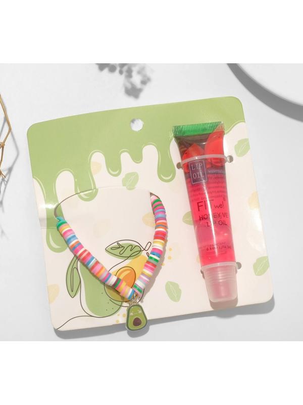 Набор 2 предмета: браслет, блеск для губ 