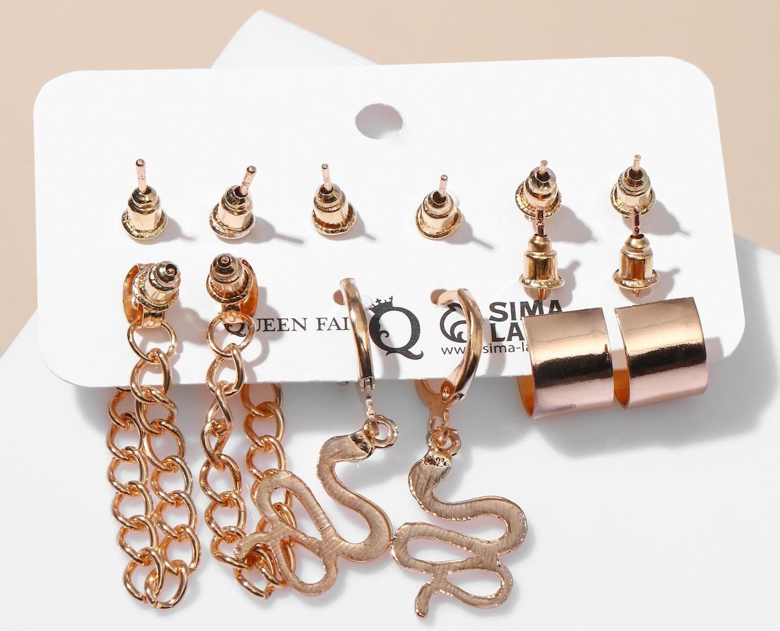 Серьги набор 6 пар 