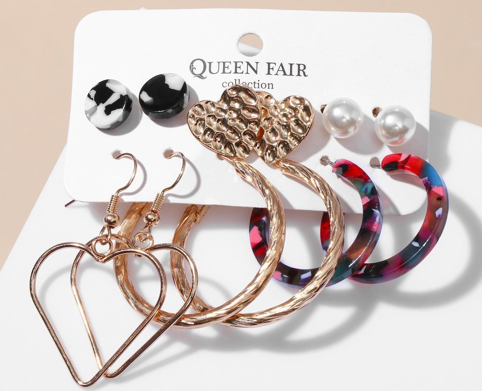 Серьги набор 6 пар 