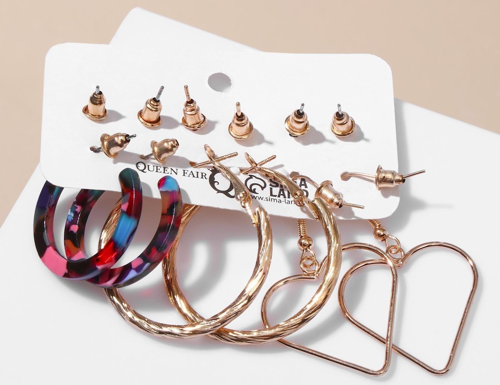 Серьги набор 6 пар 