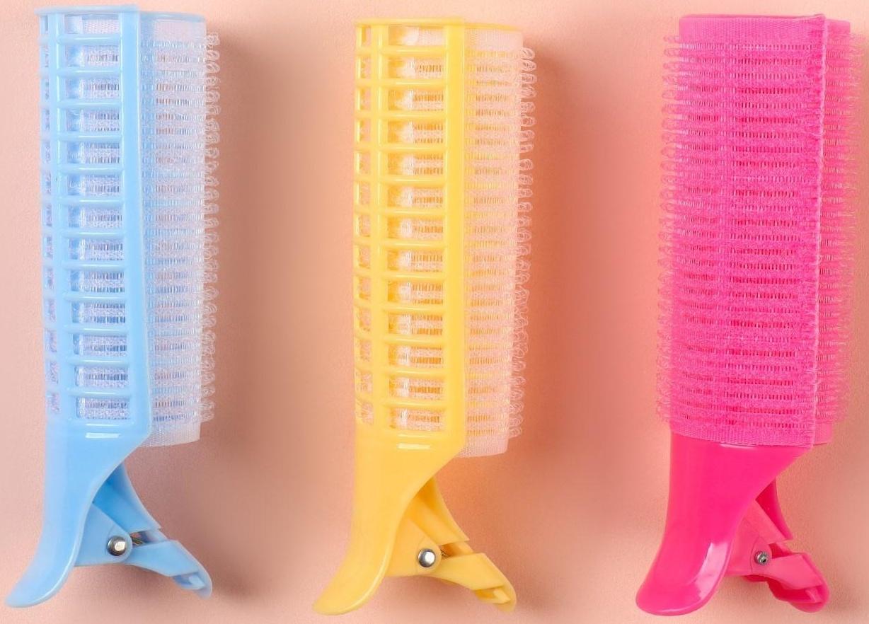 Бигуди-зажим для чёлки, d = 3,5 см, 11,5 см, цвет МИКС