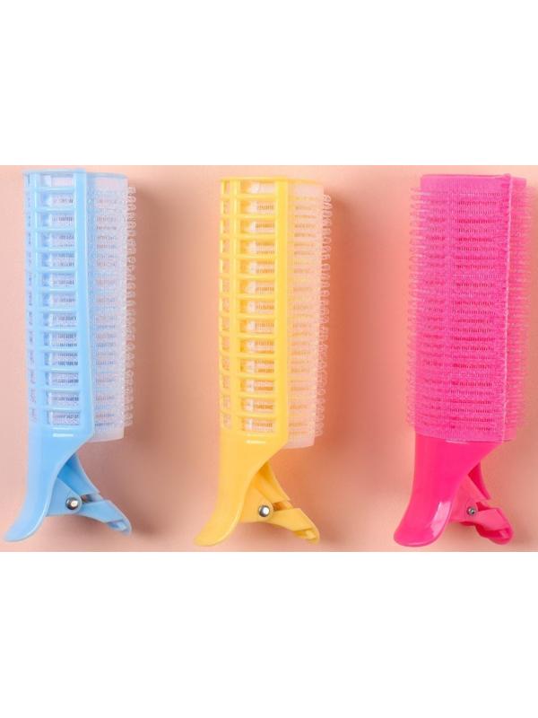 Бигуди-зажим для чёлки, d = 3,5 см, 11,5 см, цвет МИКС