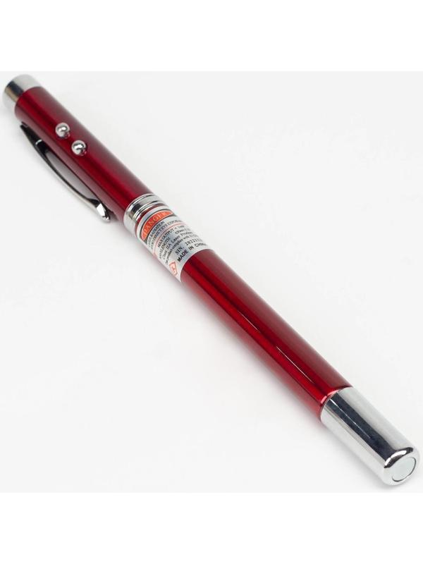 Лазерная указка, выдвижная, 3 в 1:  670 нм, 3 LR44, красный луч, 15 х 1 см