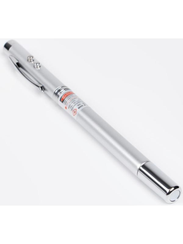 Лазерная указка, выдвижная, 3 в 1:  670 нм, 3 LR44, красный луч, 15 х 1 см