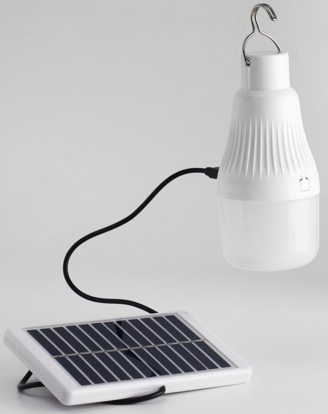 Фонарь кемпинговый аккумуляторный, 10 Вт, 500 мАч, 6В, 20 SMD, 5 режимов, солнечная батарея