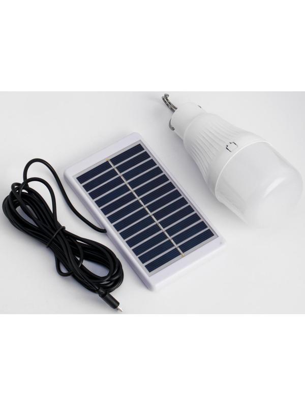 Фонарь кемпинговый аккумуляторный, 10 Вт, 500 мАч, 6В, 20 SMD, 5 режимов, солнечная батарея