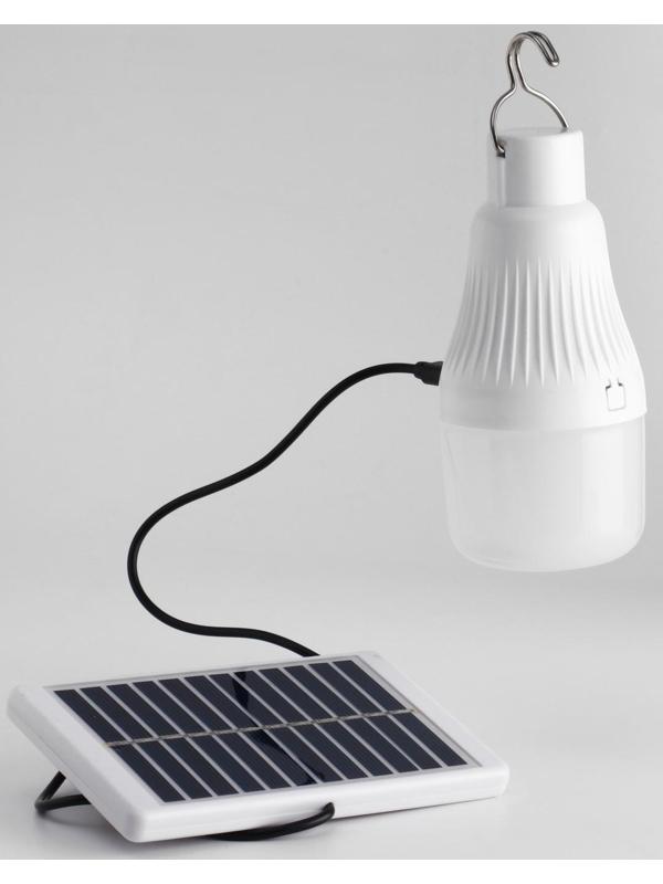 Фонарь кемпинговый аккумуляторный, 10 Вт, 500 мАч, 6В, 20 SMD, 5 режимов, солнечная батарея