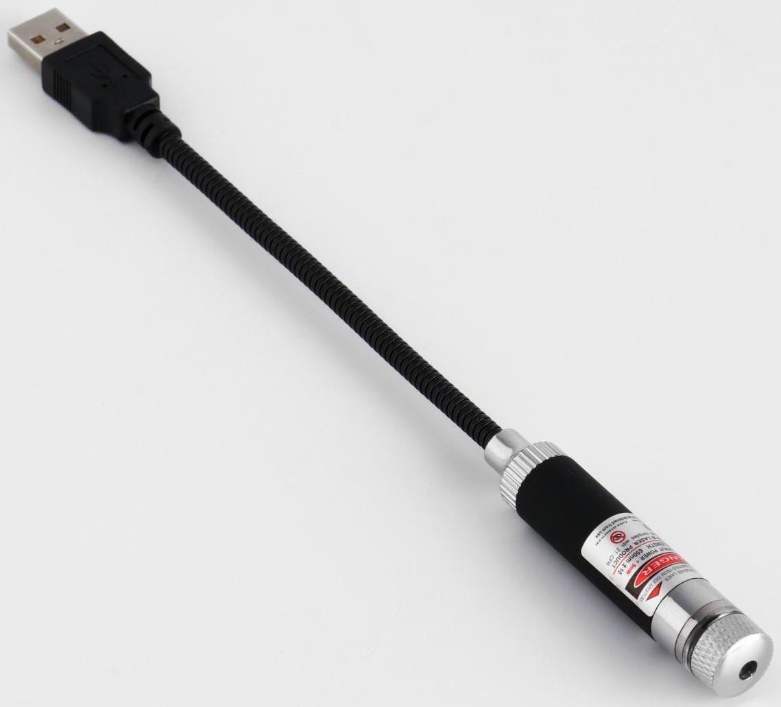Лазерная указка, 405 нм, красный луч, USB