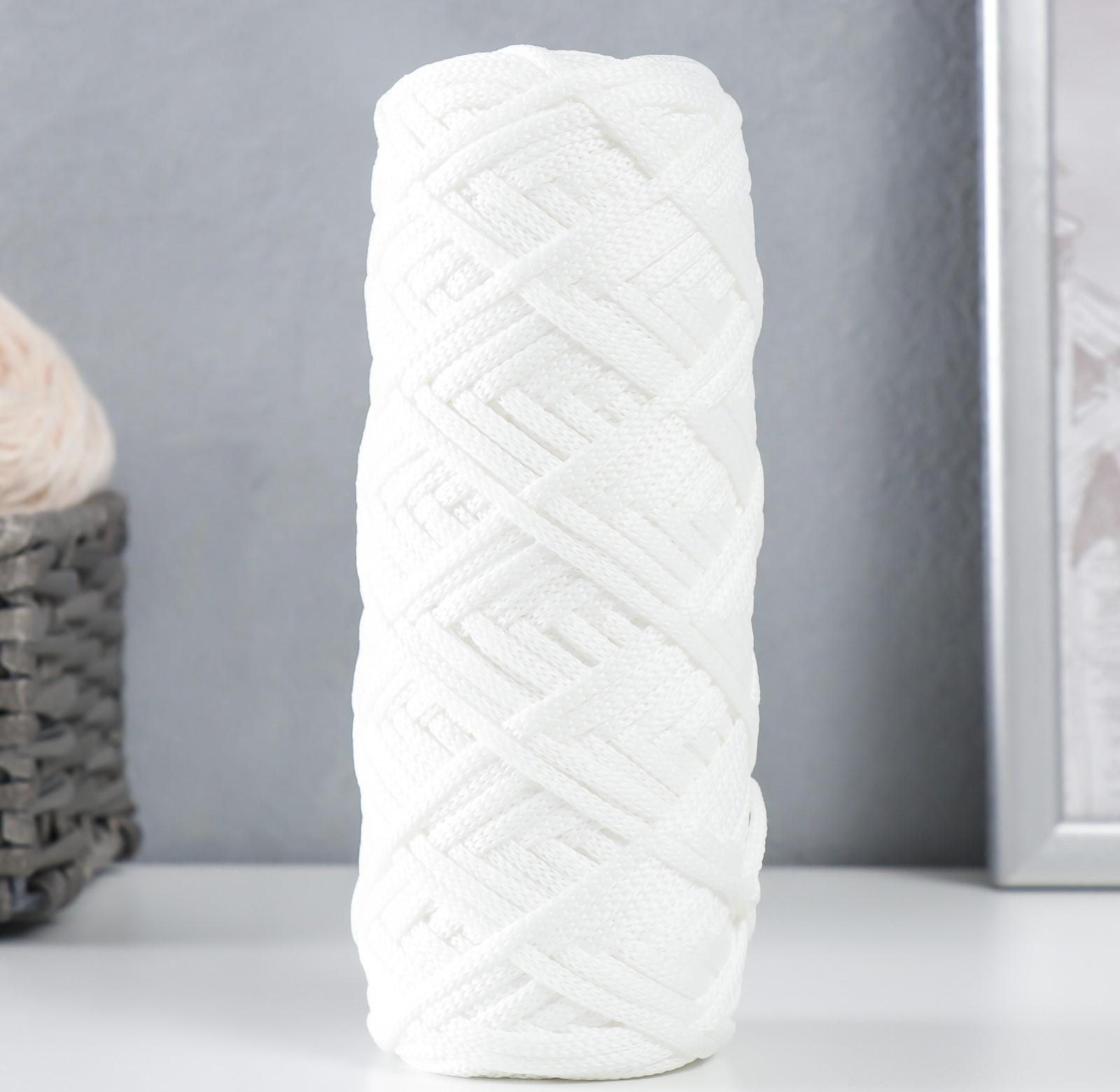 Шнур для вязания 100% полиэфир, ширина 3 мм 100м (белый)