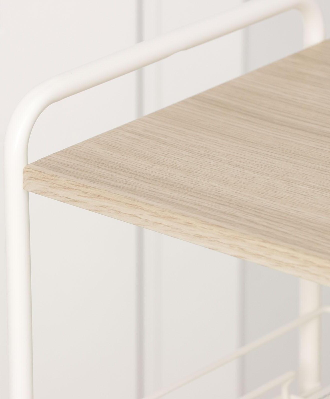 Этажерка со столиком под дерево «Ладья 34 КС», цвет белый