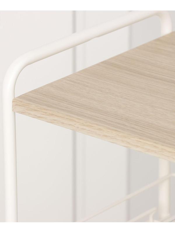 Этажерка со столиком под дерево «Ладья 34 КС», цвет белый