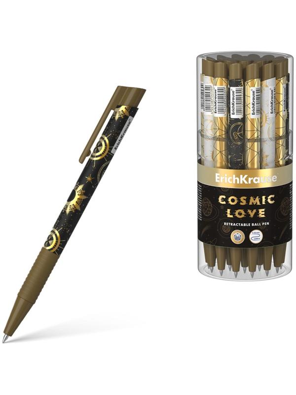 Ручка шариковая автоматическая ErichKrause Magic Sky Matic&Grip, узел 0.7 мм, тонкое письмо, корпус Soft Touch, корпус с дизайном, чернила синие