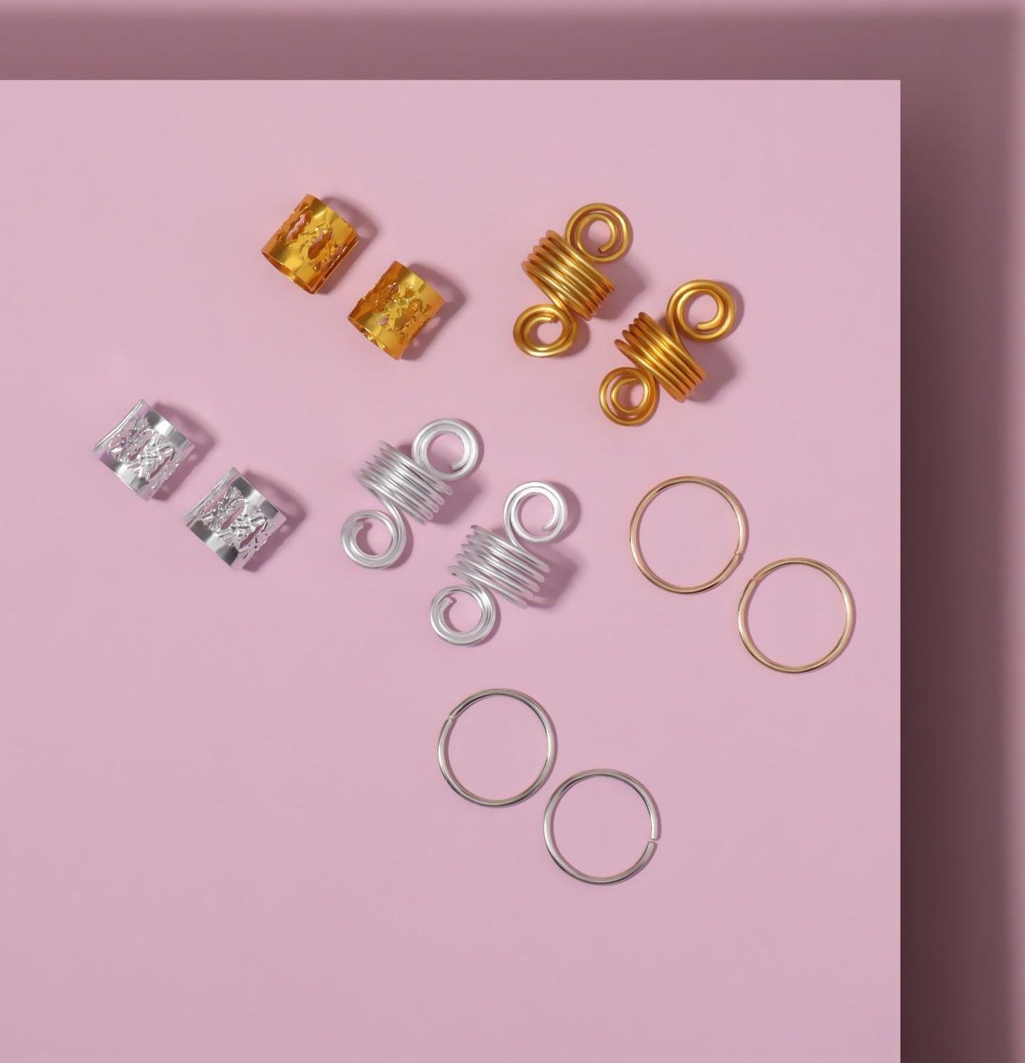 Декор для волос «Ассорти», 8 × 8 см, 12 шт, цвет золотистый/серебристый