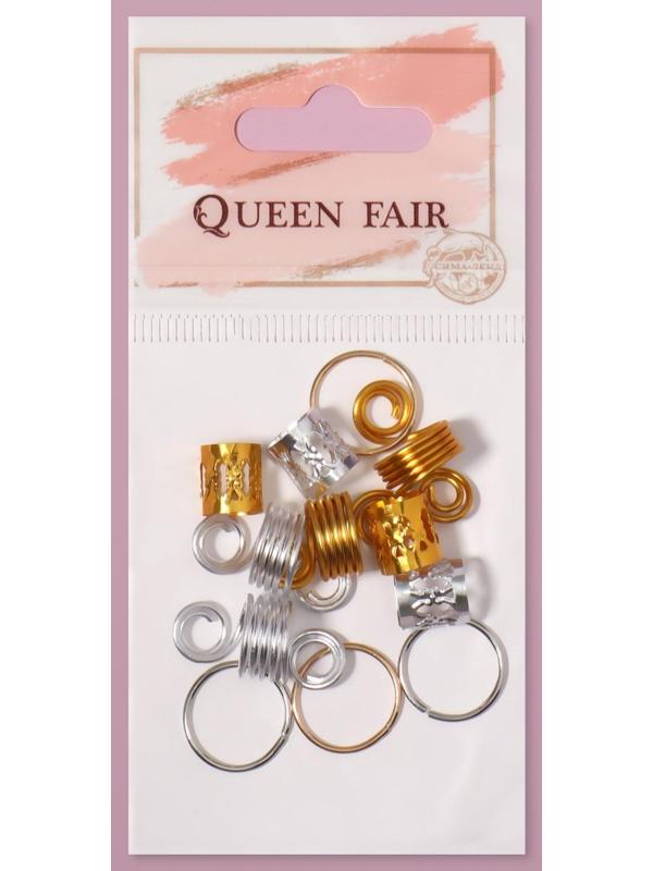 Декор для волос «Ассорти», 8 × 8 см, 12 шт, цвет золотистый/серебристый