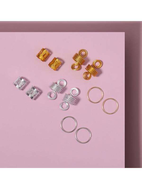 Декор для волос «Ассорти», 8 × 8 см, 12 шт, цвет золотистый/серебристый