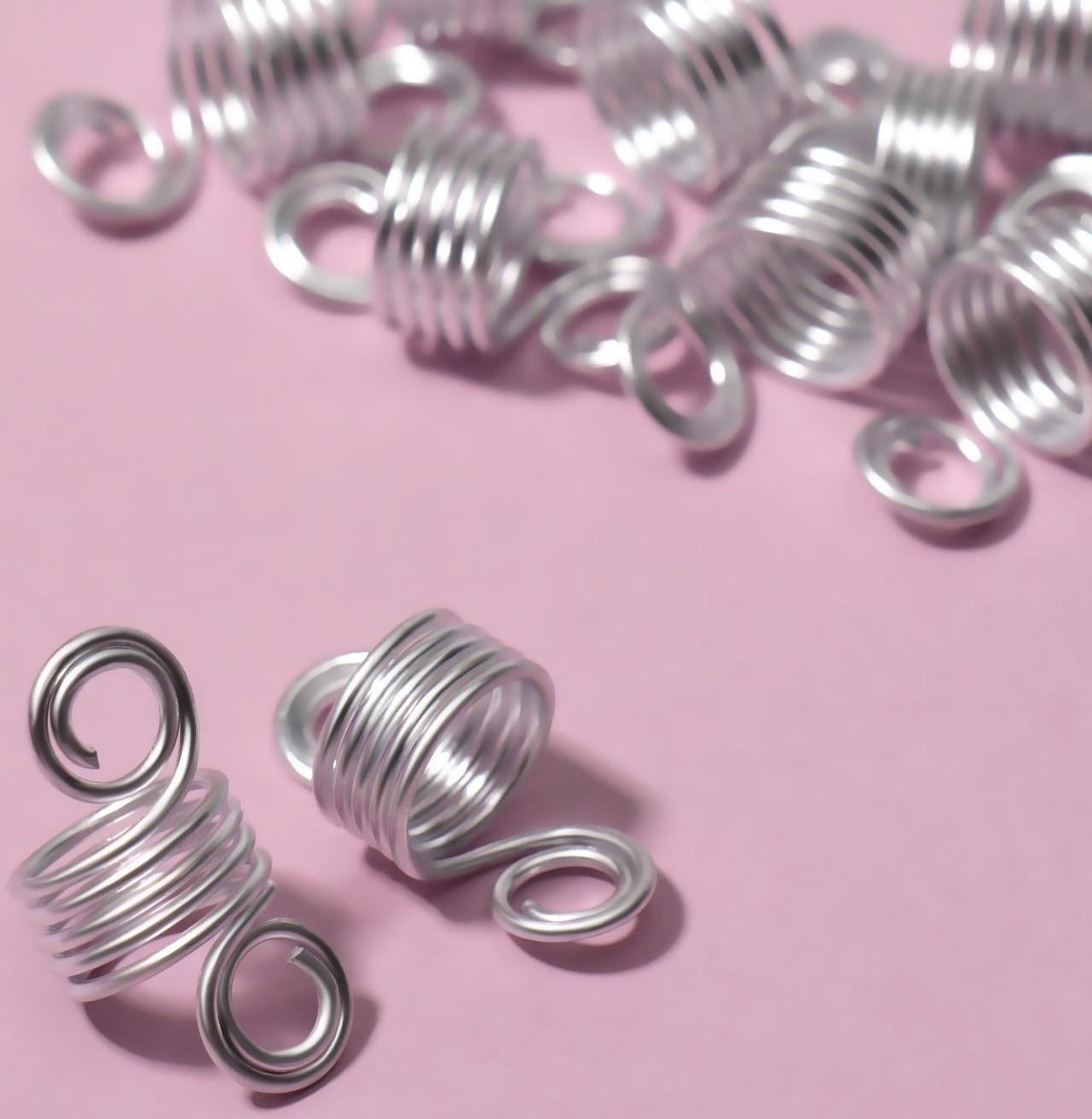 Декор для волос «Спираль», 2,1 × 0,9 см, 10 шт, цвет серебристый