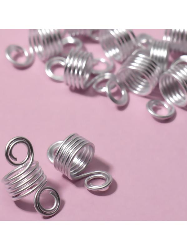 Декор для волос «Спираль», 2,1 × 0,9 см, 10 шт, цвет серебристый