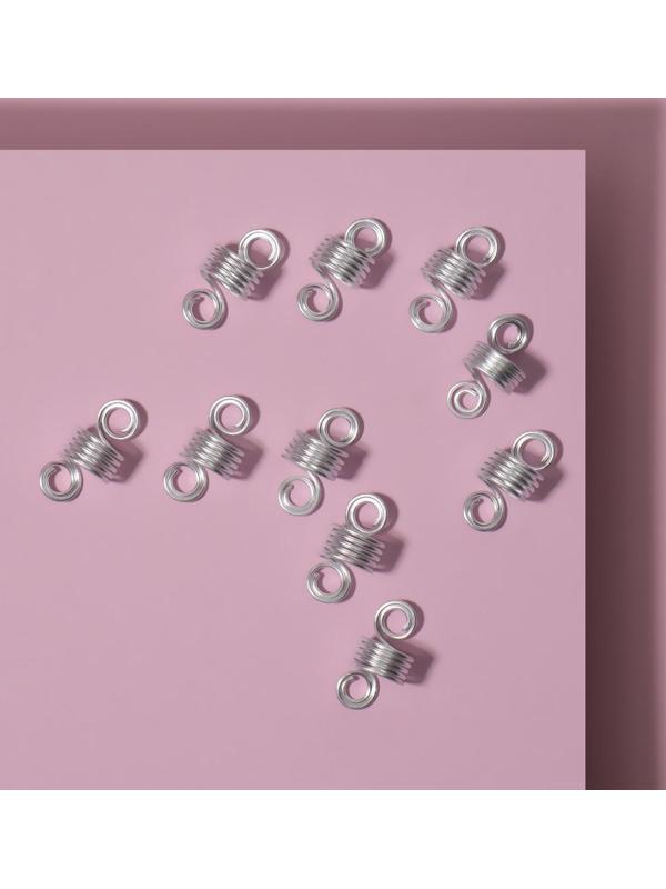 Декор для волос «Спираль», 2,1 × 0,9 см, 10 шт, цвет серебристый