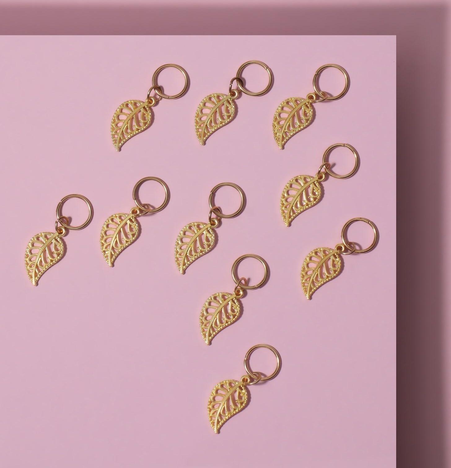 Декор для волос «Листья», 2,9 × 1 см, 10 шт, цвет золотистый