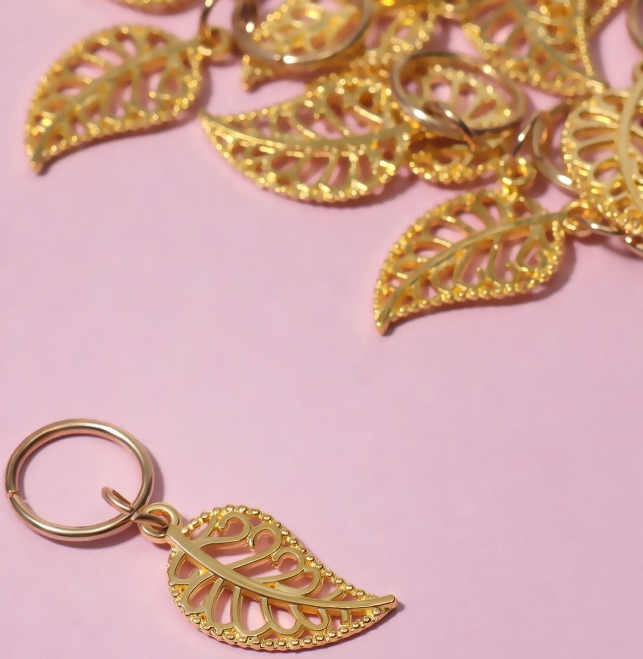 Декор для волос «Листья», 2,9 × 1 см, 10 шт, цвет золотистый