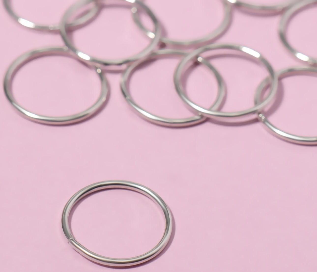 Декор для волос «Кольца», d = 1,4 см, 10 шт, цвет серебристый