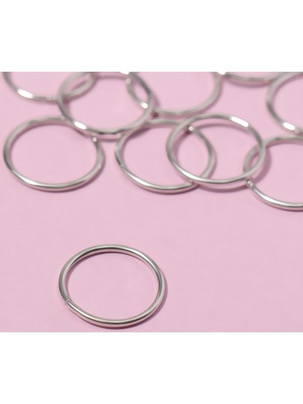 Декор для волос «Кольца», d = 1,4 см, 10 шт, цвет серебристый