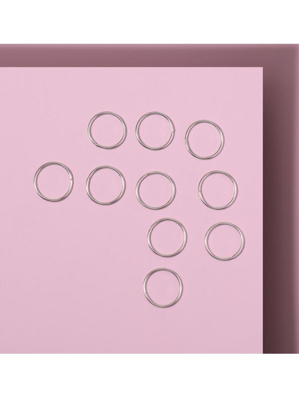 Декор для волос «Кольца», d = 1,4 см, 10 шт, цвет серебристый