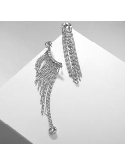 Серьги висячие со стразами 