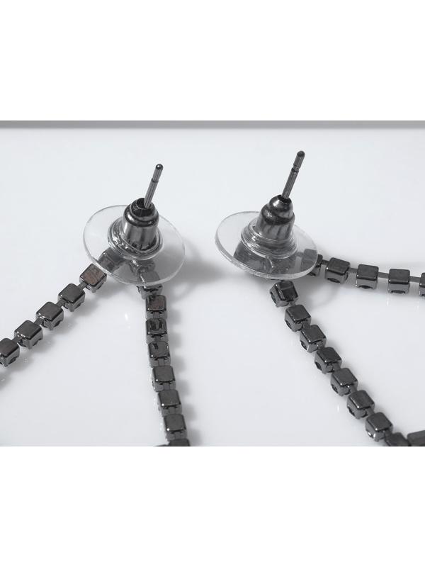 Серьги висячие со стразами 