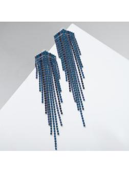 Серьги висячие со стразами 