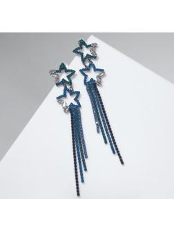 Серьги висячие со стразами 