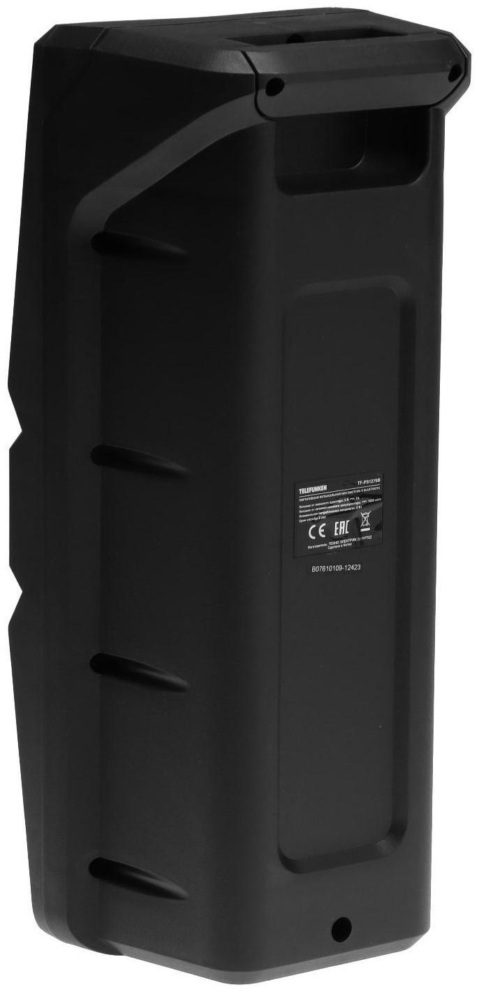 Портативная караоке система Telefunken TF-PS1276B, 35 Вт, FM, AUX, USB, BT, 1200 мАч, чёрная